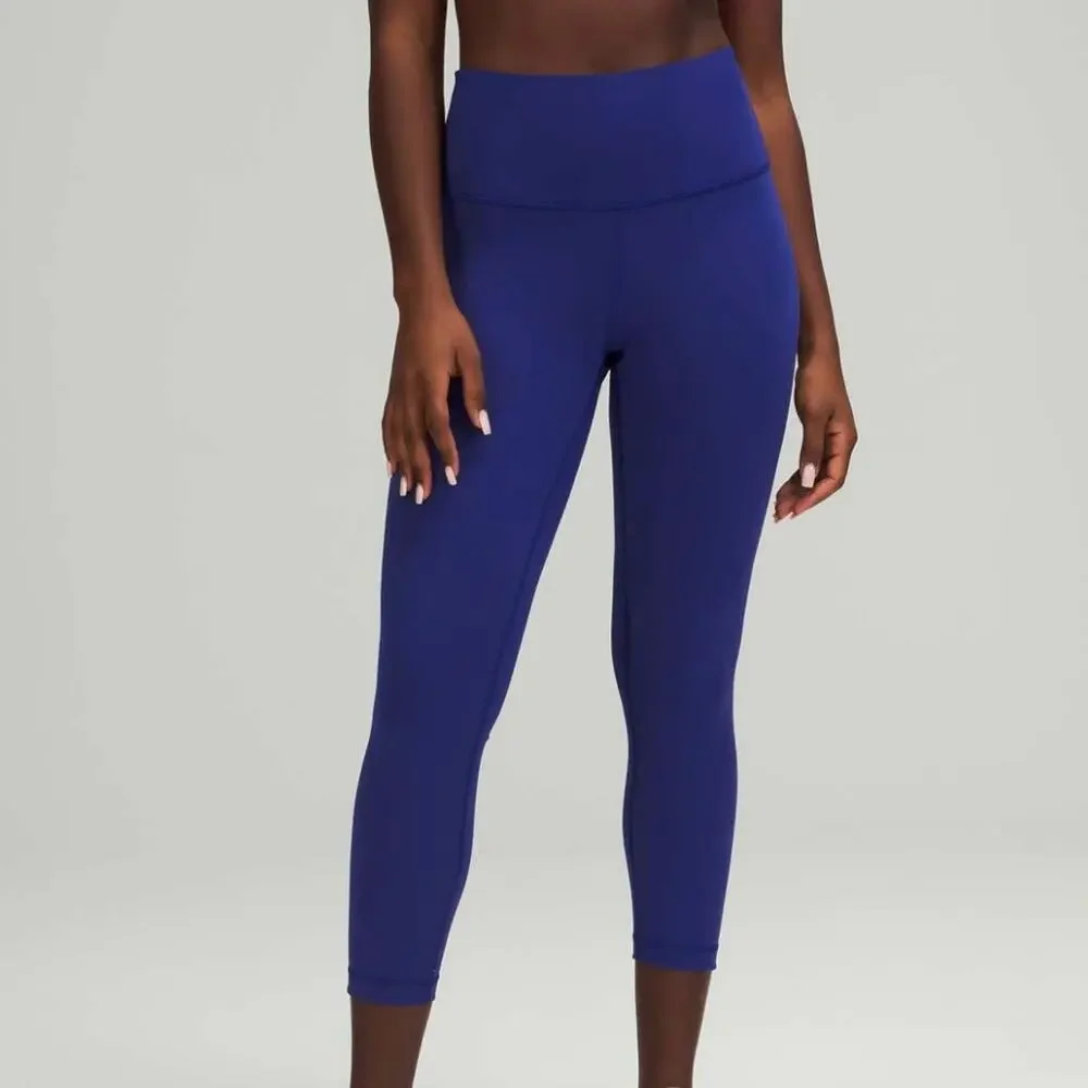 LULULEMON Blue Larkspur Wunder Train High Rise Active‎ Workout Leggings Size 20